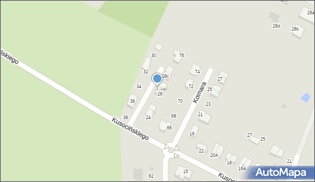 Lubin, Kusocińskiego Janusza, 28a, mapa Lubin