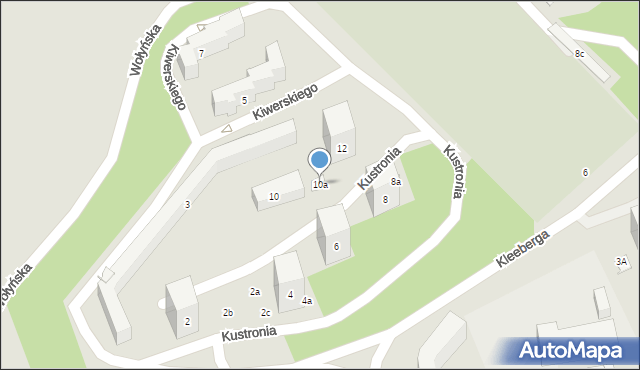 Lublin, Kustronia Józefa, 10a, mapa Lublina