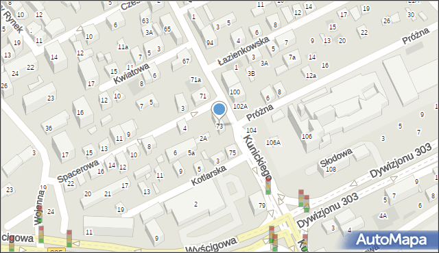 Lublin, Kunickiego Władysława, 73, mapa Lublina