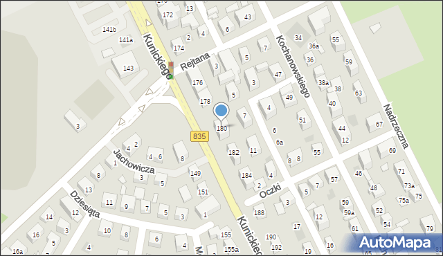 Lublin, Kunickiego Władysława, 180, mapa Lublina