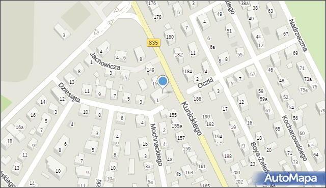 Lublin, Kunickiego Władysława, 153, mapa Lublina