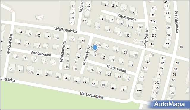 Lublin, Kurpiowska, 19, mapa Lublina