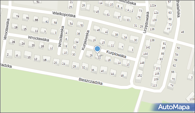 Lublin, Kurpiowska, 24, mapa Lublina