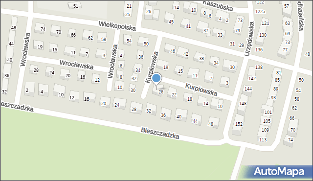 Lublin, Kurpiowska, 28, mapa Lublina