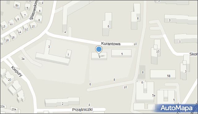 Lublin, Kurantowa, 3, mapa Lublina