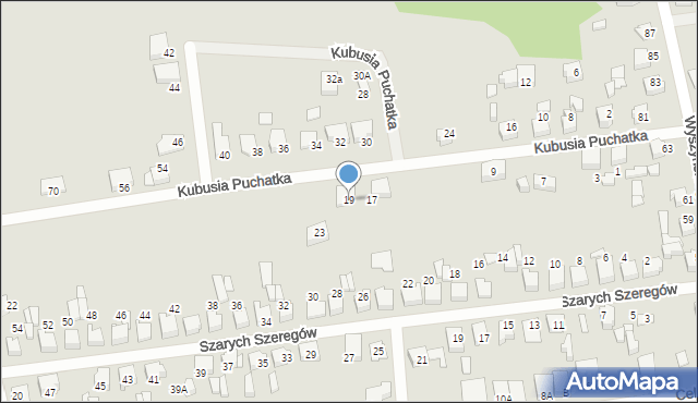 Lubliniec, Kubusia Puchatka, 19, mapa Lubliniec