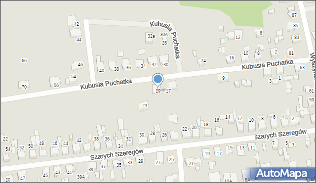 Lubliniec, Kubusia Puchatka, 19, mapa Lubliniec