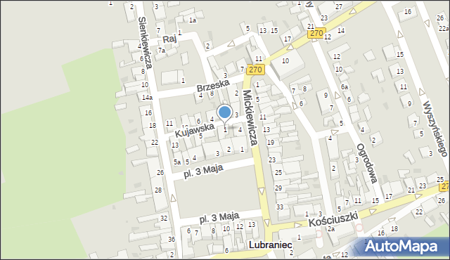 Lubraniec, Kujawska, 1, mapa Lubraniec