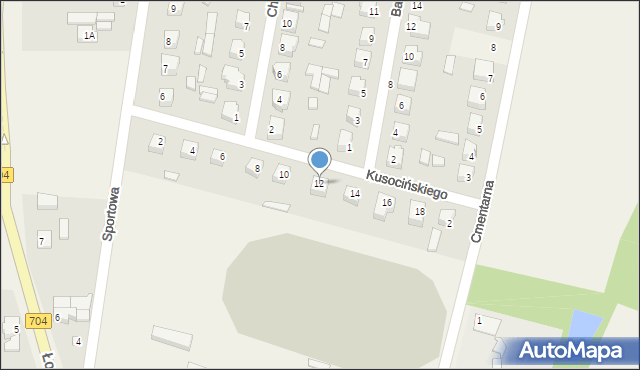 Łyszkowice, Kusocińskiego Janusza, 12, mapa Łyszkowice