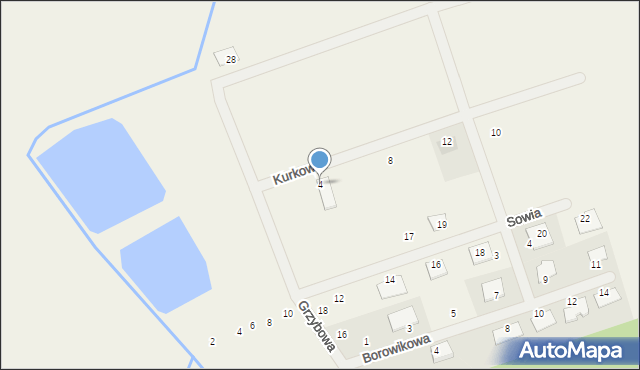 Mrowino, Kurkowa, 4, mapa Mrowino