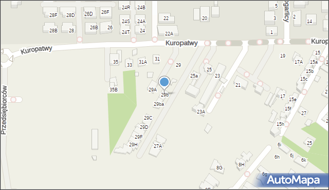 Mysiadło, Kuropatwy, 29b, mapa Mysiadło