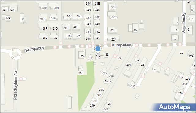 Mysiadło, Kuropatwy, 31A, mapa Mysiadło