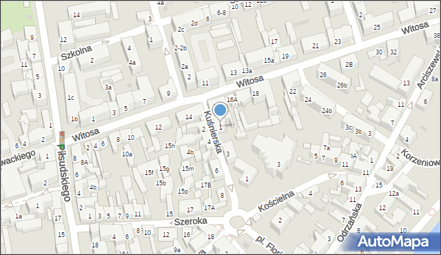 Nowa Sól, Kuśnierska, 1, mapa Nowa Sól