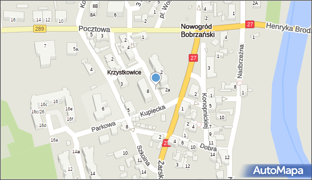 Nowogród Bobrzański, Kupiecka, 11, mapa Nowogród Bobrzański