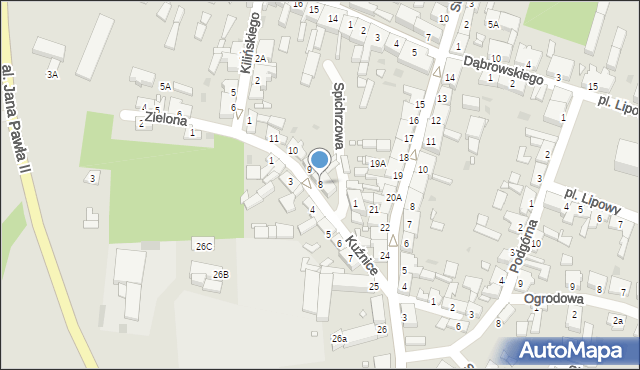 Obrzycko, Kuźnice, 8, mapa Obrzycko