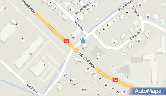 Oława, Kutrowskiego Franciszka, ks., 39, mapa Oława