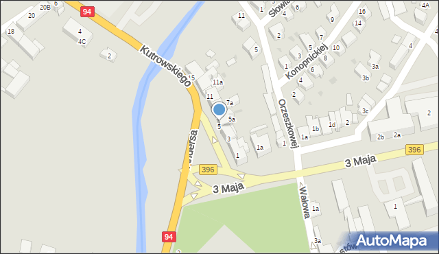 Oława, Kutrowskiego Franciszka, ks., 5, mapa Oława