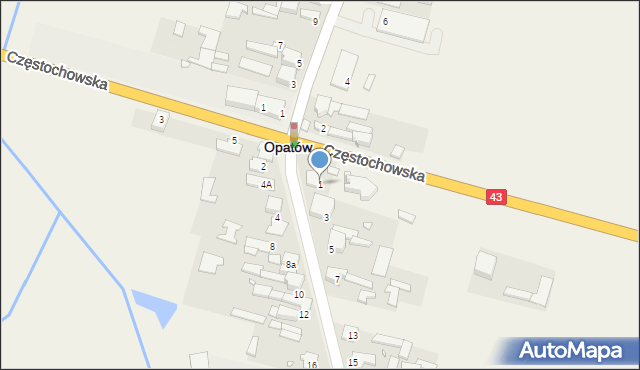 Opatów, Kuźniczka, 1, mapa Opatów