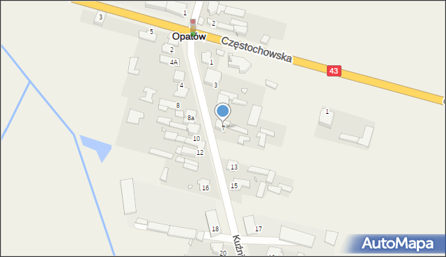 Opatów, Kuźniczka, 7, mapa Opatów