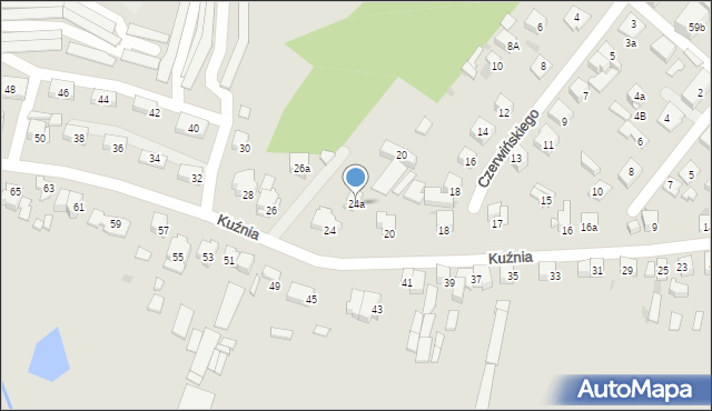 Ostrowiec Świętokrzyski, Kuźnia, 24a, mapa Ostrowiec Świętokrzyski