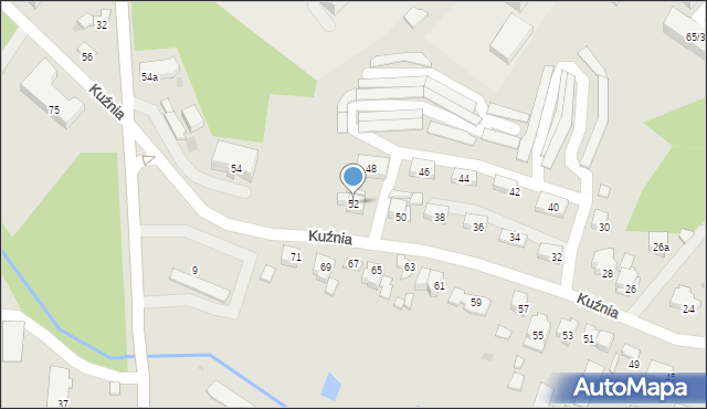 Ostrowiec Świętokrzyski, Kuźnia, 52, mapa Ostrowiec Świętokrzyski