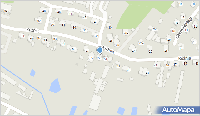 Ostrowiec Świętokrzyski, Kuźnia, 53, mapa Ostrowiec Świętokrzyski
