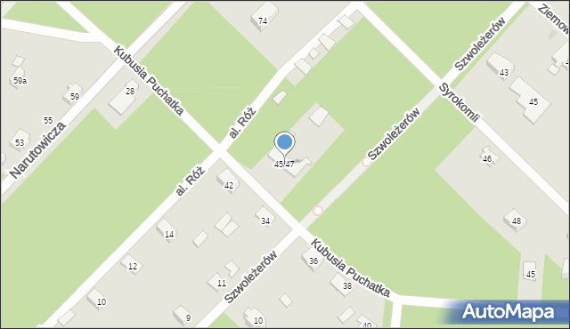 Otwock, Kubusia Puchatka, 45/47, mapa Otwock
