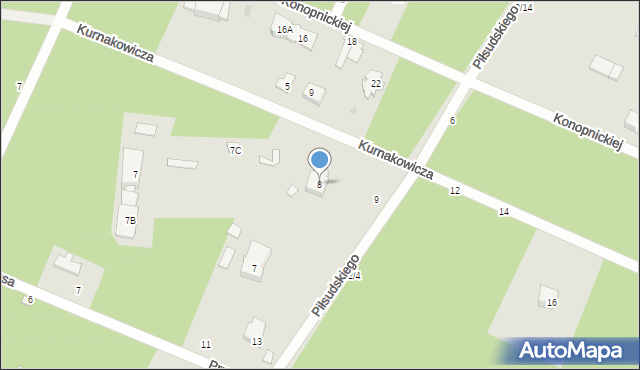 Otwock, Kurnakowicza Jana, 8, mapa Otwock