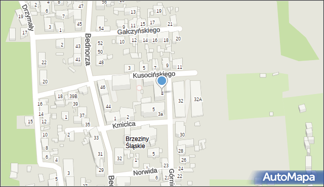 Piekary Śląskie, Kusocińskiego Janusza, 4, mapa Piekary Śląskie