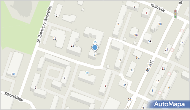 Płock, Kutrzeby Tadeusza, gen., 17, mapa Płock