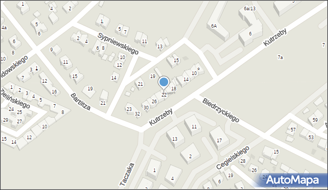 Pobiedziska, Kutrzeby Tadeusza, gen., 22, mapa Pobiedziska