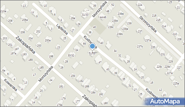 Poznań, Kudowska, 51/53, mapa Poznania