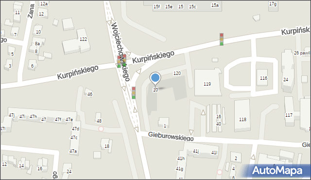 Poznań, Kurpińskiego Karola, 10, mapa Poznania