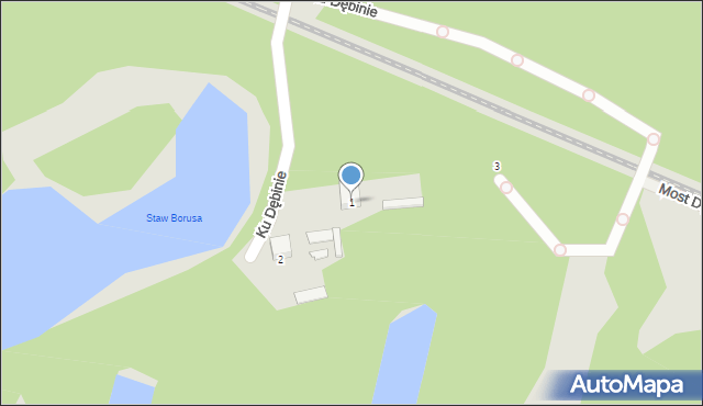 Poznań, Ku Dębinie, 1, mapa Poznania