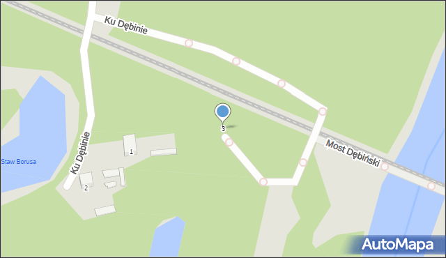 Poznań, Ku Dębinie, 3, mapa Poznania