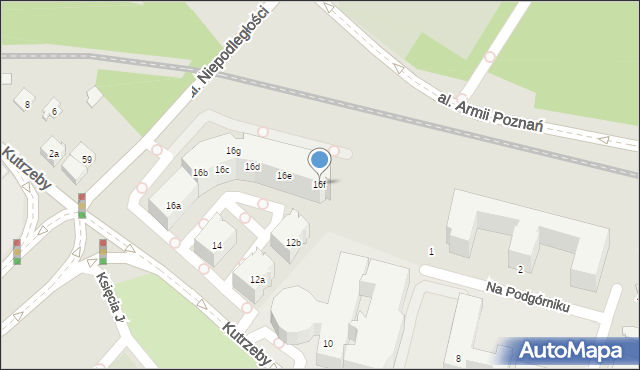 Poznań, Kutrzeby Tadeusza, gen., 16f, mapa Poznania