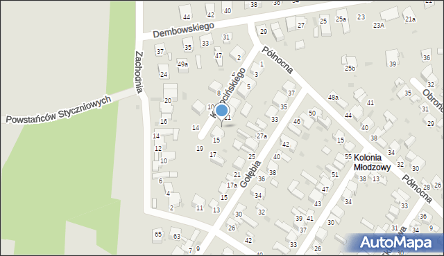 Radomsko, Kusocińskiego Janusza, 13, mapa Radomsko