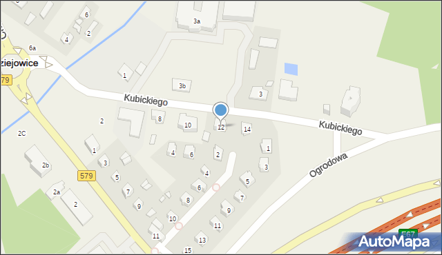 Radziejowice, Kubickiego, 12, mapa Radziejowice