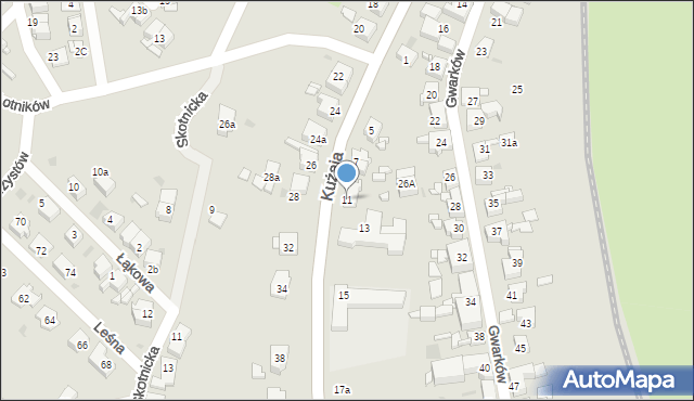 Radzionków, Kużaja Jana, 11, mapa Radzionków