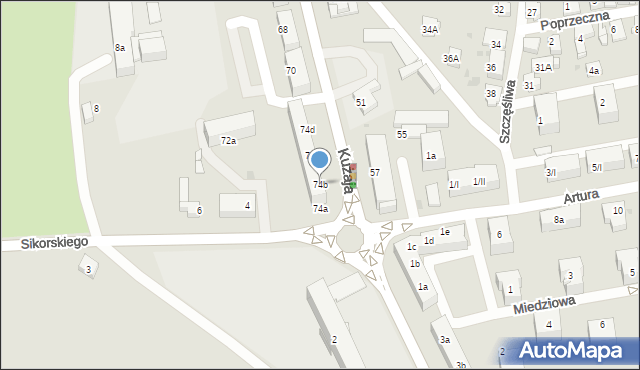 Radzionków, Kużaja Jana, 74b, mapa Radzionków