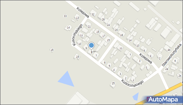 Rakoniewice, Kusocińskiego Janusza, 8, mapa Rakoniewice