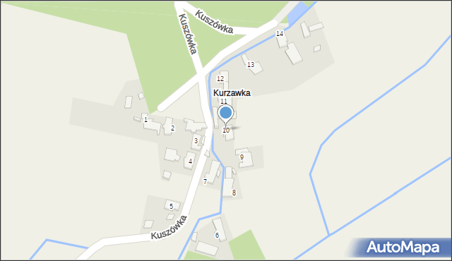 Raszowa, Kuszówka, 10, mapa Raszowa