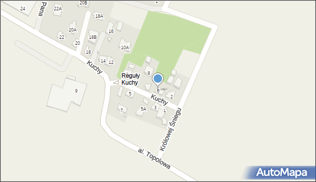 Reguły, Kuchy, 6, mapa Reguły