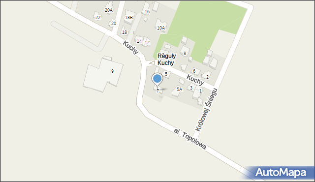 Reguły, Kuchy, 7, mapa Reguły