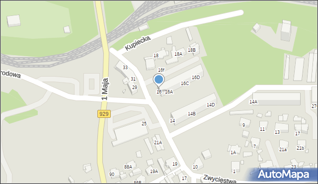 Rybnik, Kupiecka, 16, mapa Rybnika