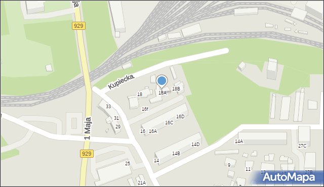 Rybnik, Kupiecka, 18A, mapa Rybnika