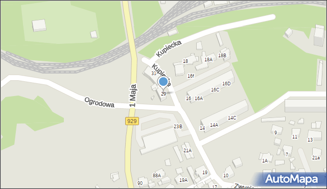 Rybnik, Kupiecka, 29, mapa Rybnika