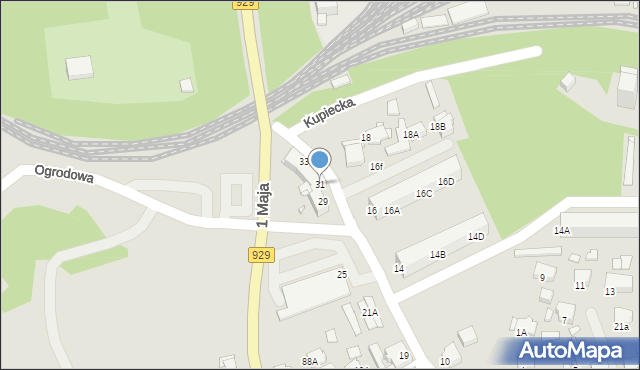 Rybnik, Kupiecka, 31, mapa Rybnika