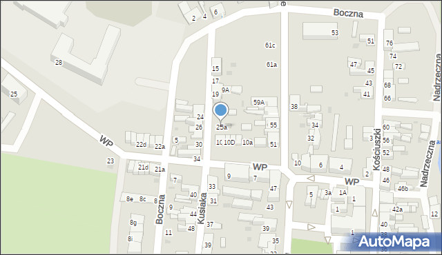 Rzepin, Kusiaka Stanisława, ks., 25a, mapa Rzepin