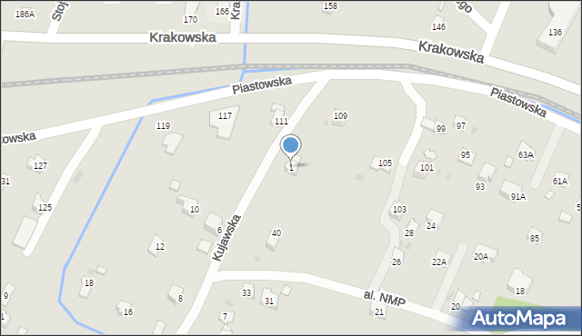 Sanok, Kujawska, 1, mapa Sanok